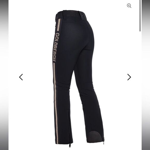 Goldbergh Cher Ski Pants Pippa Ski Pants Black Gold Logo Waterproof US 8 - Picture 2 of 12